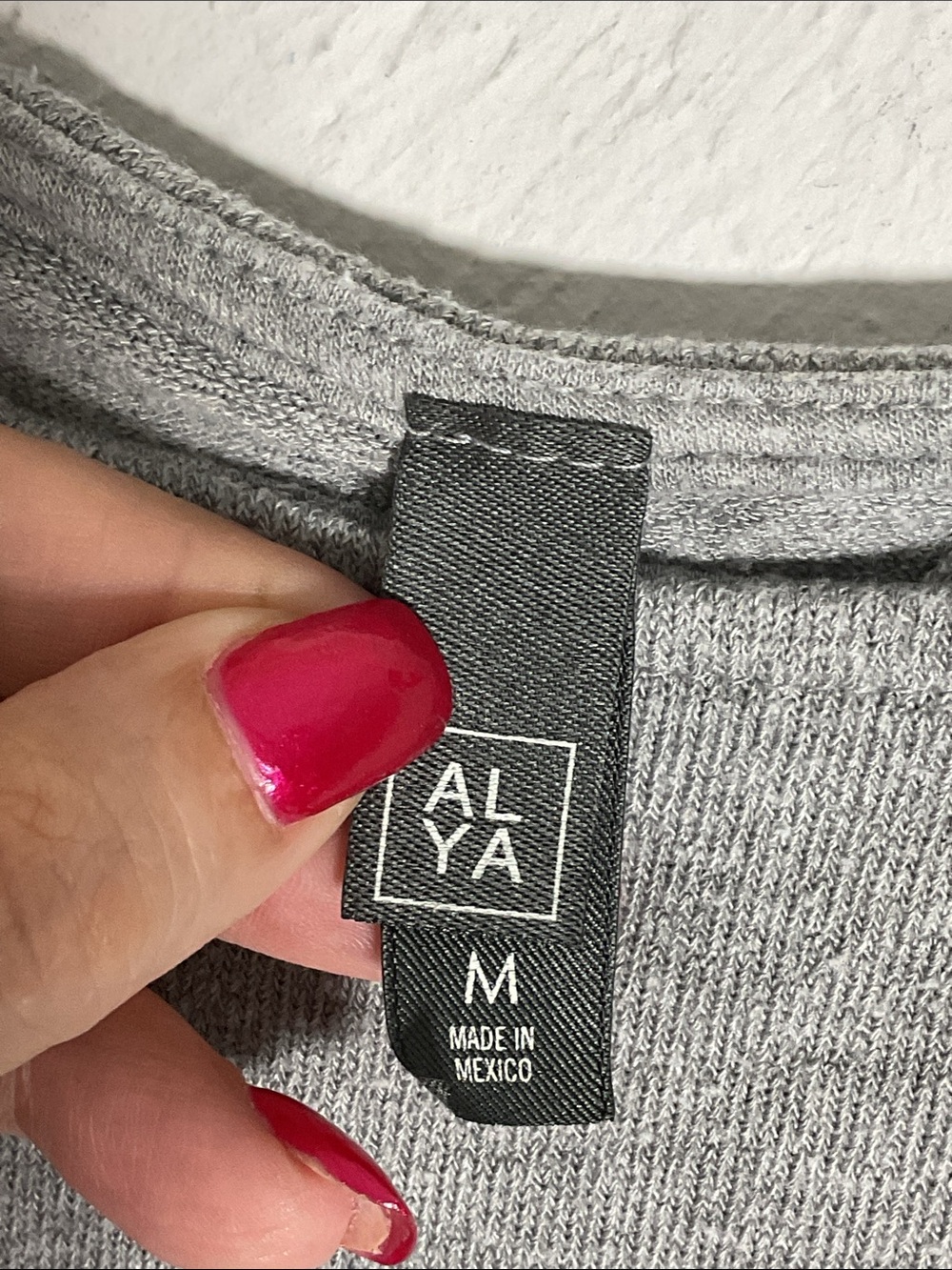 ALYA Gray Ribbed Short Sleeve Crossover Open Back Tie Top Size M - Picture 6 of 8